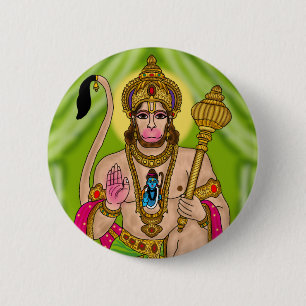 Lord Hanuman Knopf Button