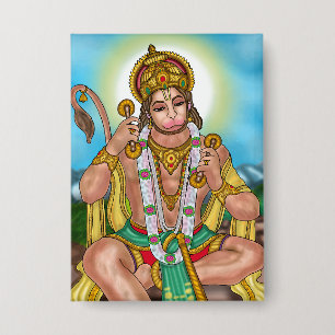 Lord Hanuman Knopf Button