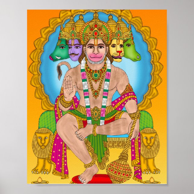 Lord Hanuman Poster | Powerful Hindu Devta Hanuman (Vorne)