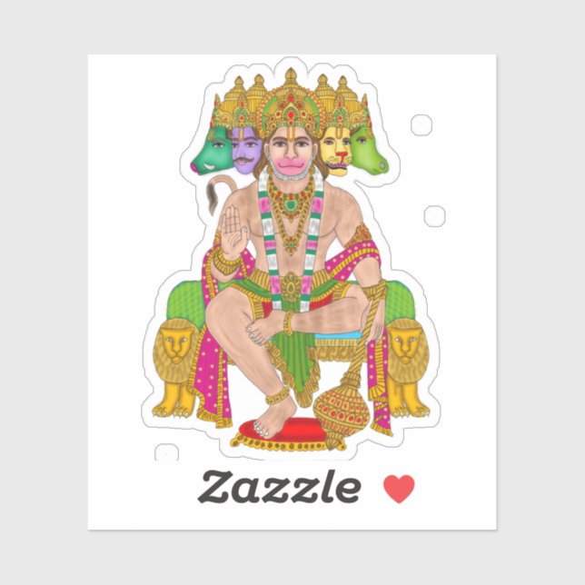 Lord Hanuman Sticker | Hindu Devta Hanuman Spiritu (Blatt)