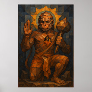 Lord Hanuman : Symbol der Kraft und Hingabe Kunst Poster