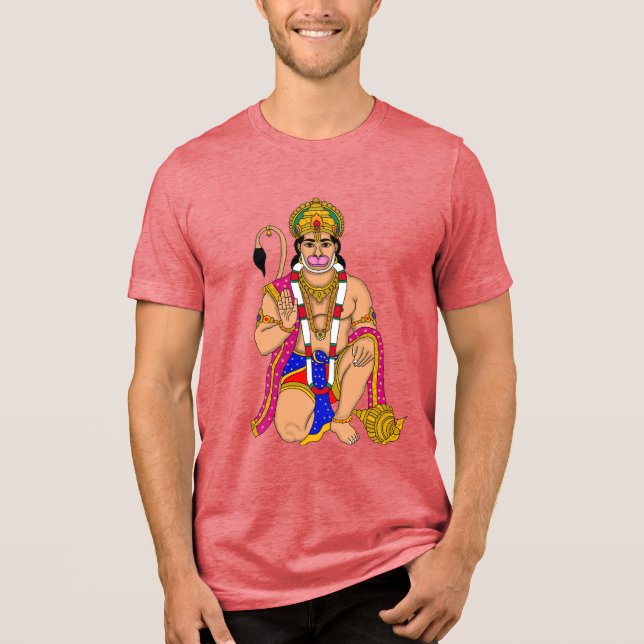 Lord Hanuman T-Shirt Tri-Blend Shirt (Vorderseite)