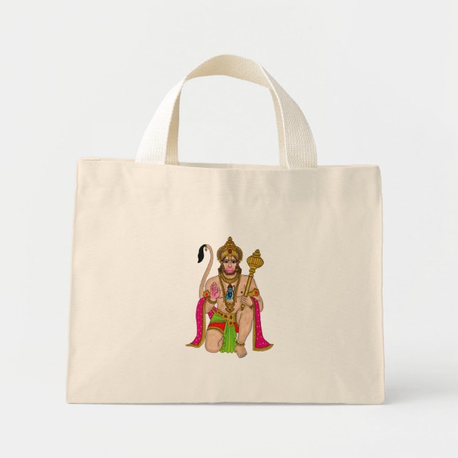 Lord Hanuman-Tragetasche Mini Stoffbeutel (Vorne)