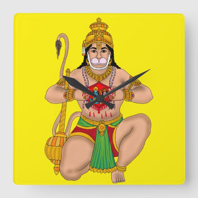Lord Hanuman Wanduhr (Vorderseite)