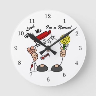 Lord Help Me I'm a Nurse Runde Wanduhr