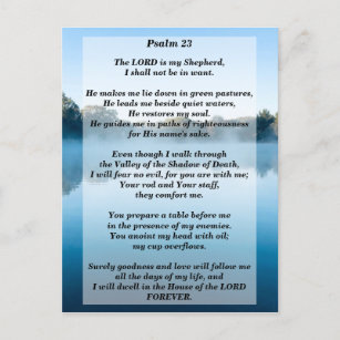 Lord is My Shepherd Psalm 23 Bible Verse Memory Postkarte