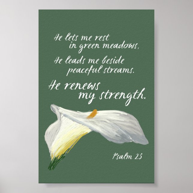 Lord ist mein Hirte Psalm 23 Christlich Bibelverse Poster (Vorne)