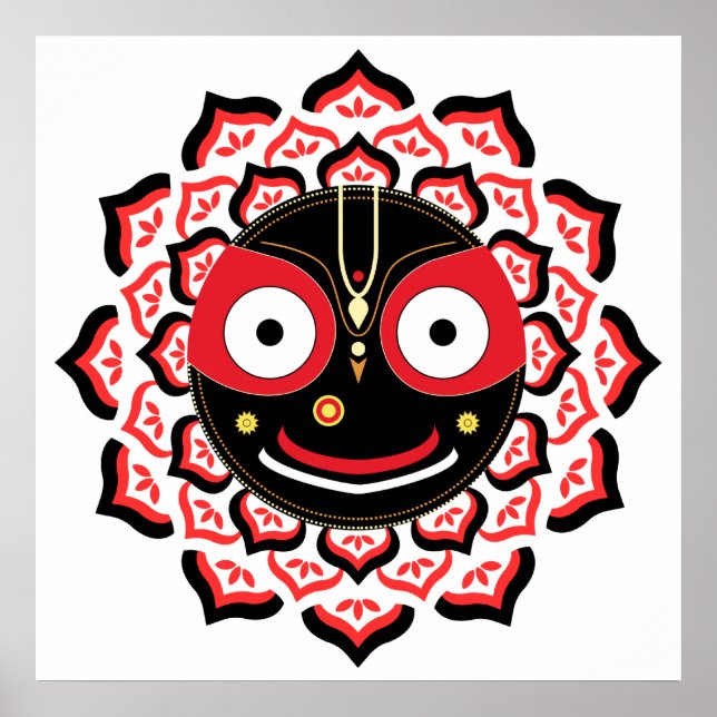 Lord Jagannath Face Chakra Hindu Deity Poster (Vorne)