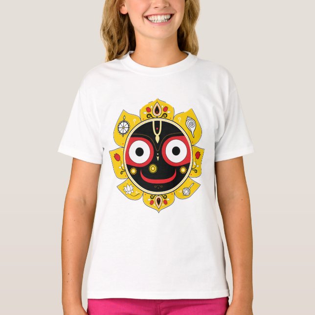 Lord Jagannath Face Hindu Deity Spiritual T-Shirt (Vorderseite)