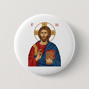 Lord Jesus Christus Ost-Europäische Kirche Orthodo Button