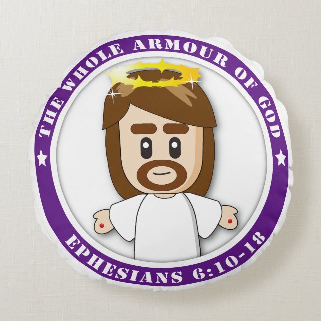 LORD JESUS Round Pillows Rundes Kissen (Vorderseite)