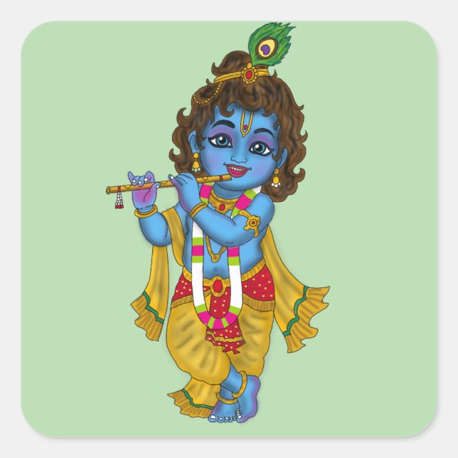 Lord Krishna Aufkleber (Vorderseite)