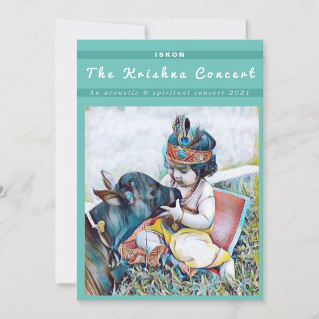 Lord Krishna Concert ISKON Feiertagskarte (Vorderseite)