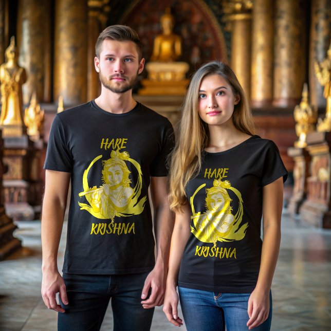 Lord Krishna Flute Graphic T - Shirt - Hare Krishn (Von Creator hochgeladen)