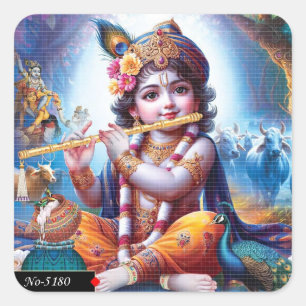 Lord Krishna Göttlicher Murali Aufkleber