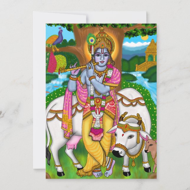 Lord Krishna Grußkarte Feiertagskarte (Vorderseite)