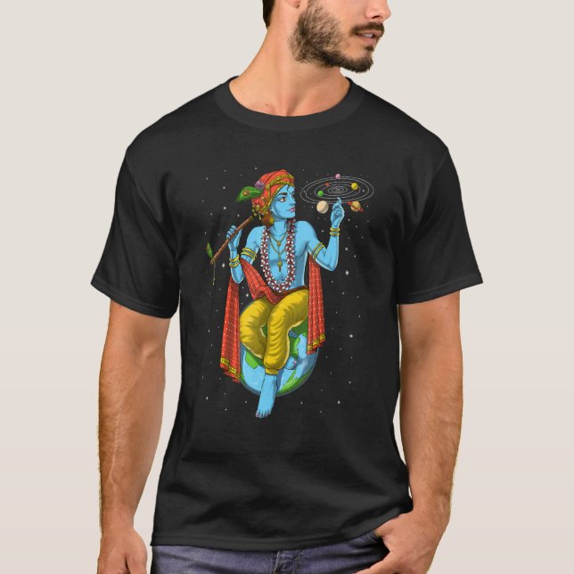 Lord Krishna Hindu God Hinduism Spirituelle Yoga M T-Shirt (Vorderseite)