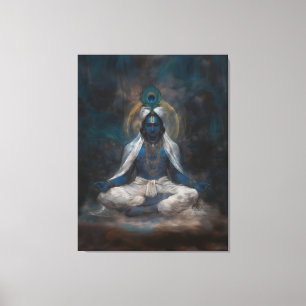 Lord Krishna in Meditation Leinwand Wall Art
