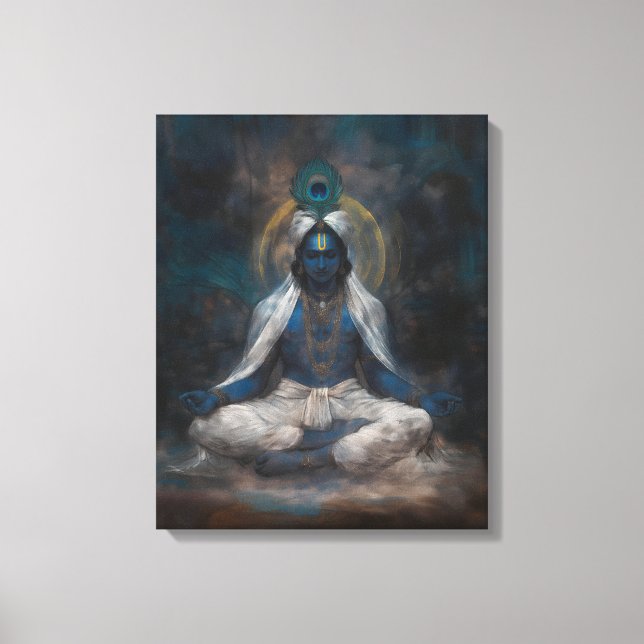 Lord Krishna in Meditation Leinwand Wall Art (Vorderseite)