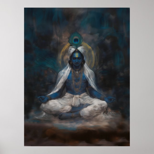 Lord Krishna in Meditationspopster Poster (Vorne)