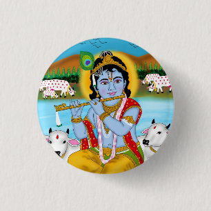 Lord Krishna Knopf Button