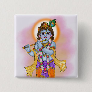 Lord Krishna Knopf Button