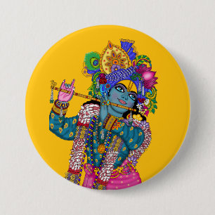 Lord Krishna Knopf Button