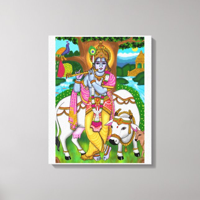 Lord Krishna Poster Leinwanddruck (Vorderseite)