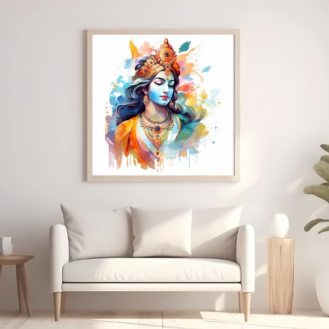 Lord Krishna poster Watercolor Krishna poster (Von Creator hochgeladen)