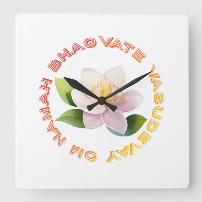 Lord Krishna Quadratische Wanduhr (Vorderseite)
