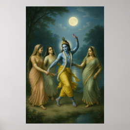 Lord Krishna Rāsleela | Göttlicher Tanz der Liebe Poster