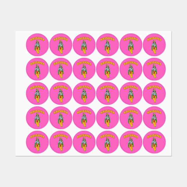 Lord Krishna Small Stickers Etiketten (Blatt)