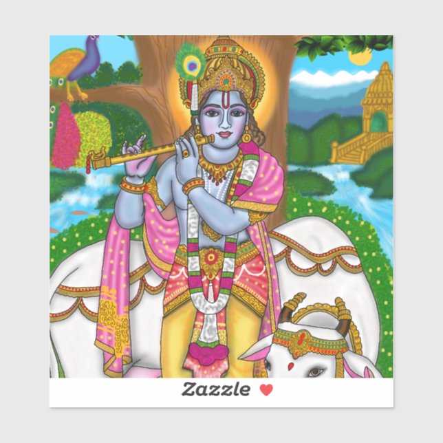 Lord Krishna Sticker (Blatt)