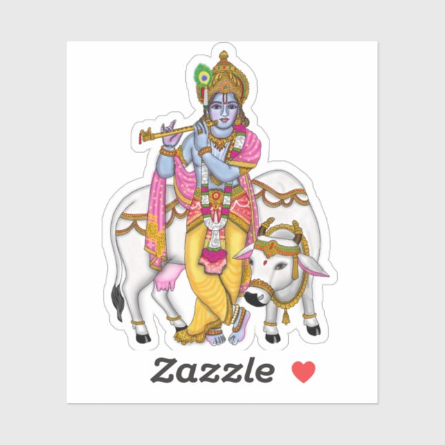 Lord Krishna Sticker (Blatt)