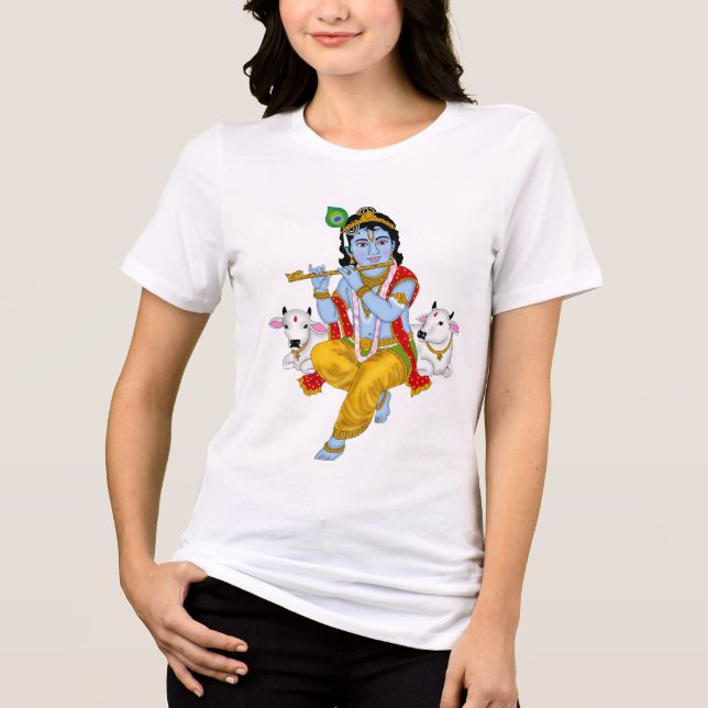 Lord Krishna T-Shirt Tri-Blend Shirt (Vorderseite)
