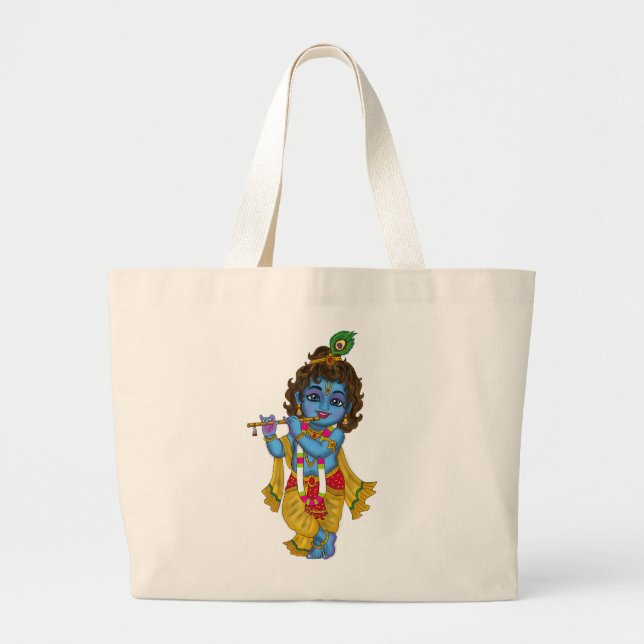 Lord Krishna-Tragetasche Jumbo Stoffbeutel (Vorne)
