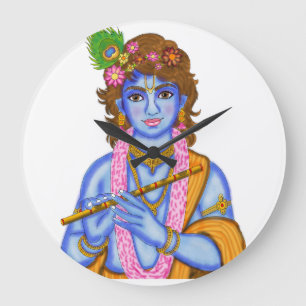 Lord Krishna-Uhr Große Wanduhr
