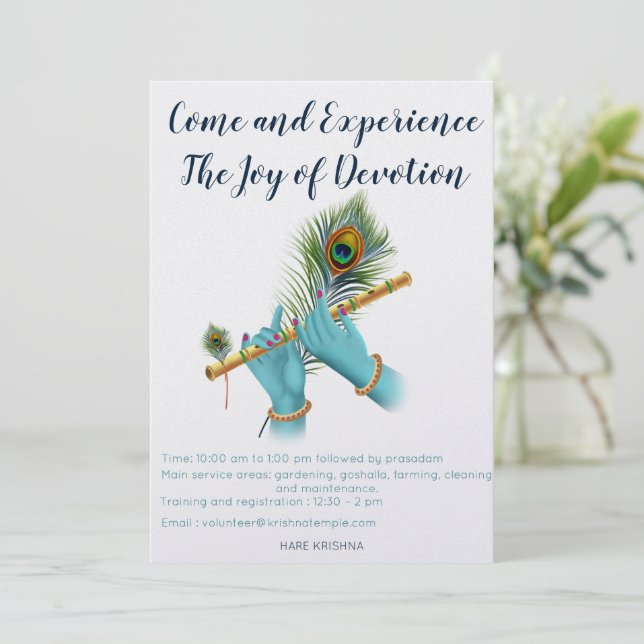 Lord Krishna Volunteer Einladung (Stehend Vorderseite)