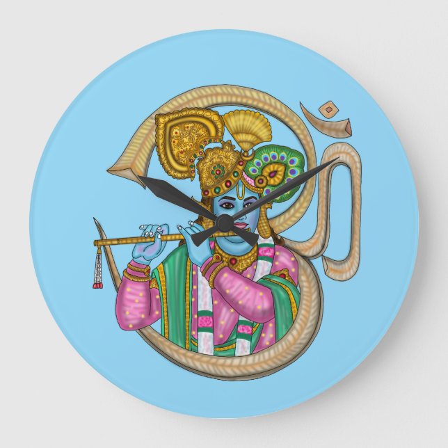 Lord Krishna Wanduhr (Vorderseite)