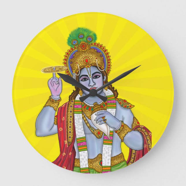 Lord Krishna Wanduhr (Vorderseite)