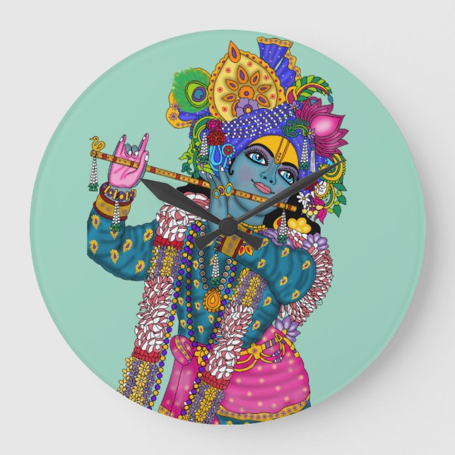 Lord Krishna Wanduhr (Vorderseite)