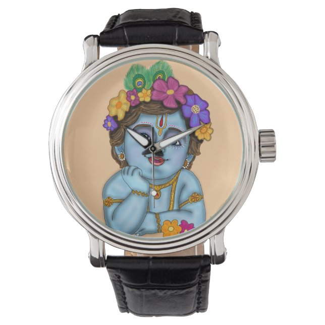 Lord Krishna Wanduhr Armbanduhr (Vorderseite)