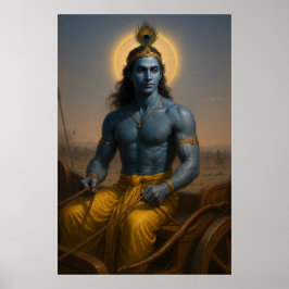 Lord Krishna zu Chariot | Mahabharata Divine Guide Poster