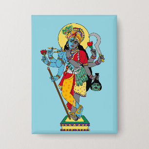 Lord Krishnakali Aufkleber Button