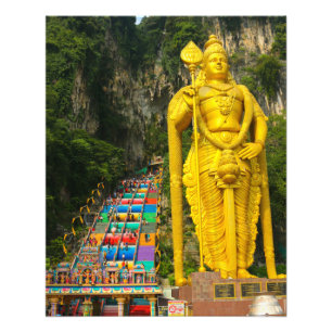 Lord Murugan & Treppe bei Batu Höhlen 2 Fotodruck