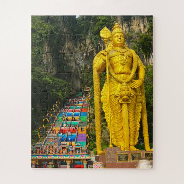 Lord Murugan & Treppe bei Batu Höhlen 2 Puzzle (Vertikal)