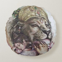 Lord Narasimha - Pillow Rundes Kissen