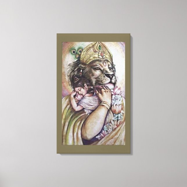 Lord Narasimha - Wrapped Canvas Leinwanddruck (Vorderseite)