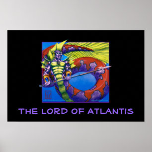Lord of Atlantis auf schwarzem Druck Poster