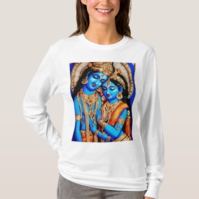 Lord Radha Krishnas göttliche Liebe T-Shirt (Vorderseite)